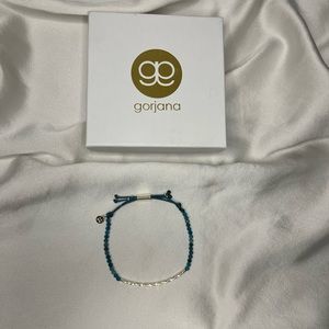 Gorjana Power Gemstone Bracelet in Turquoise with Silver. One Size. Adjustable.